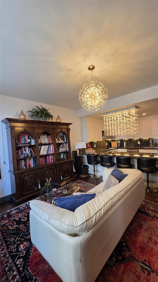 4260 Crescent St Unit 10C, Long Island City, NY 11101 - living area featuring a chandelier