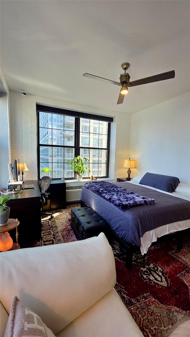 4260 Crescent St Unit 10C, Long Island City, NY 11101 - bedroom featuring an office area and a ceiling fan