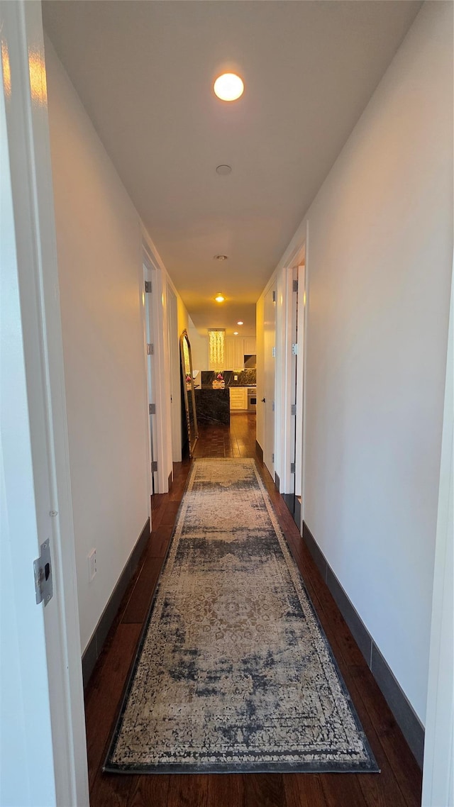 4260 Crescent St Unit 10C, Long Island City, NY 11101 - hall with dark wood-style flooring and recessed lighting
