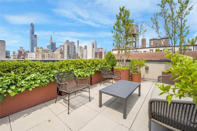 250 E 21st St Unit 9D, New York Manhattan, NY 10010 - view of patio / terrace with a skyline view