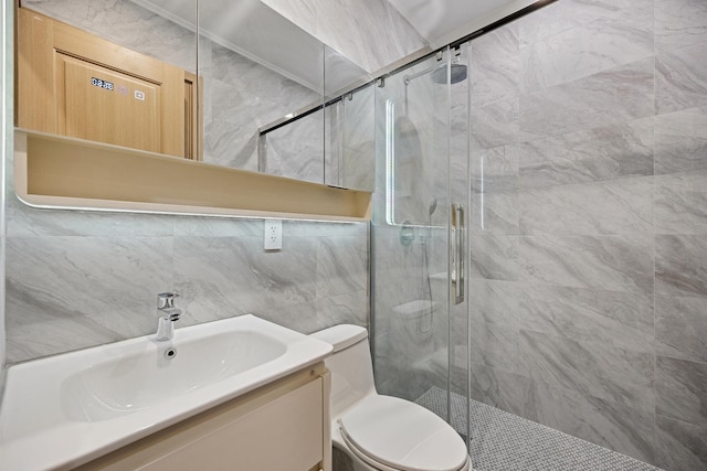35-26 221st St, Bayside, NY 11361 - bathroom featuring vanity and a stall shower