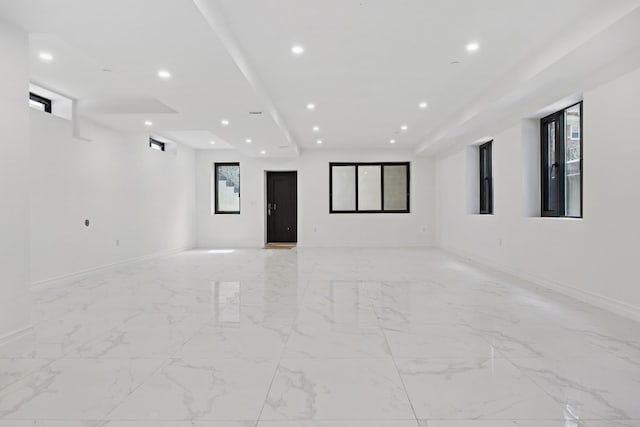 35-26 221st St, Bayside, NY 11361 - empty room featuring recessed lighting and light marble finish floors