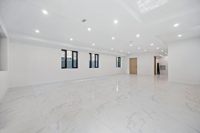 35-26 221st St, Bayside, NY 11361 - unfurnished room featuring recessed lighting and light marble finish flooring