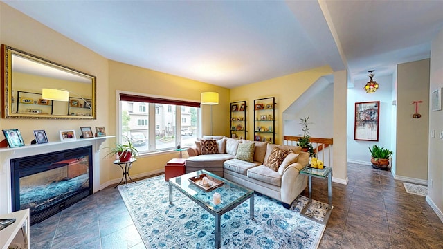 2 Riverstone Ct, Highland Mills, NY 10930 - living area featuring baseboards and a glass covered fireplace