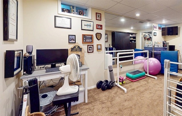 2 Riverstone Ct, Highland Mills, NY 10930 - home office with carpet flooring and recessed lighting