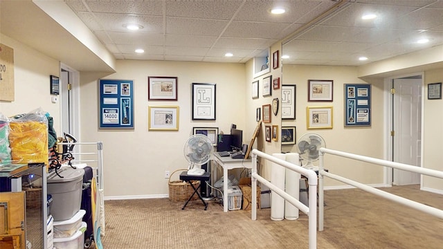 2 Riverstone Ct, Highland Mills, NY 10930 - carpeted office with recessed lighting and a drop ceiling