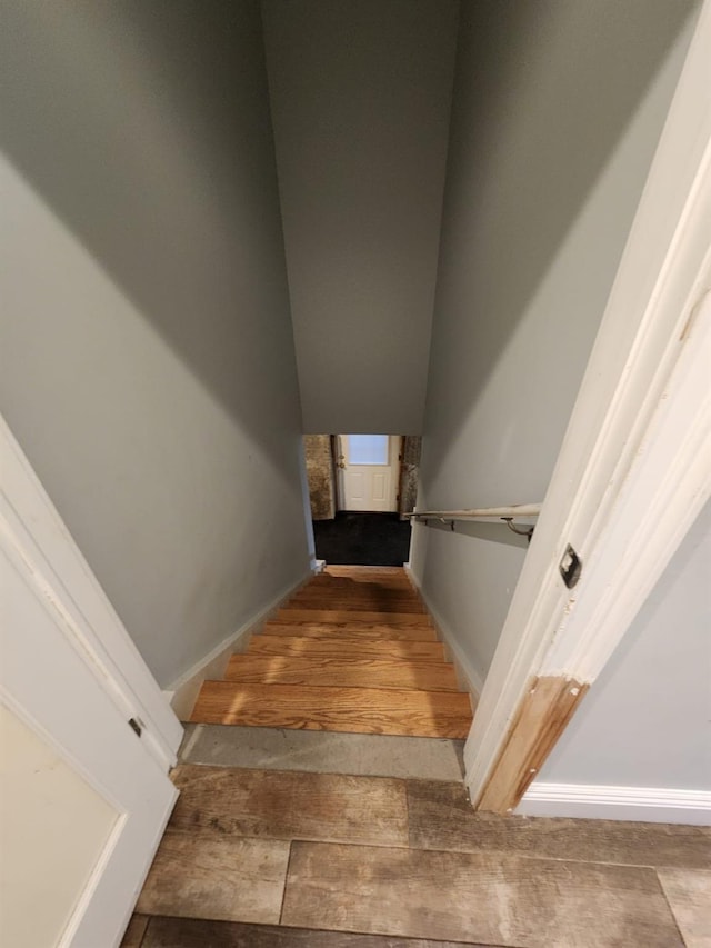 7 E Blvd, East Rockaway, NY 11518 - staircase with wood-type flooring and baseboards