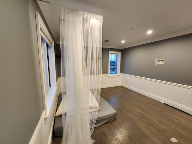 7 E Blvd, East Rockaway, NY 11518 - empty room featuring ornamental molding, wood finished floors, and recessed lighting