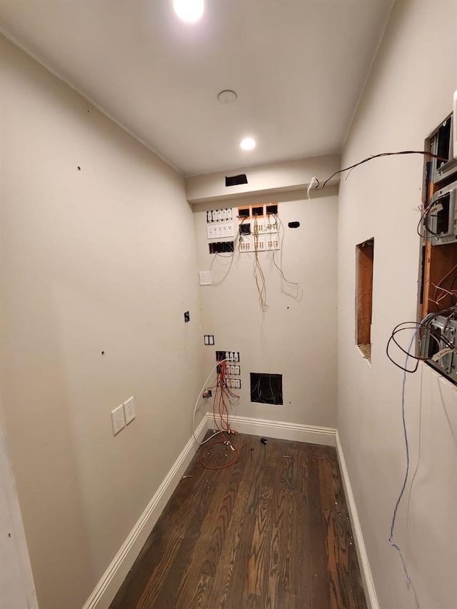7 E Blvd, East Rockaway, NY 11518 - laundry area with wood finished floors and baseboards