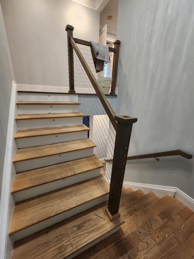 7 E Blvd, East Rockaway, NY 11518 - stairs featuring baseboards and ornamental molding
