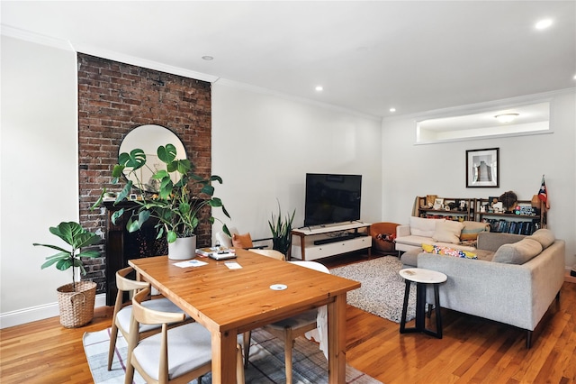228 Pacific St, Brooklyn, NY 11201 - living area with ornamental molding, wood finished floors, and recessed lighting