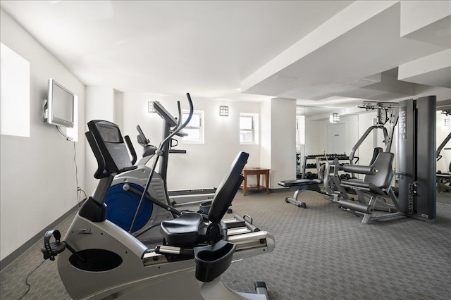 2287 Johnson Ave Unit 3A, Bronx, NY 10463 - workout area featuring carpet flooring