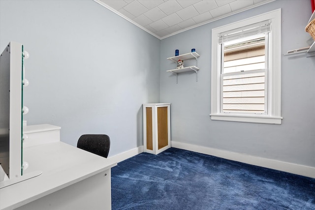78-33 64th St, Glendale, NY 11385 - unfurnished office featuring crown molding and dark colored carpet