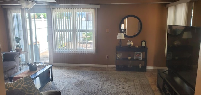 30 Chestnut Cir, Staten Island, NY 10312 - foyer entrance with ceiling fan and wood finished floors