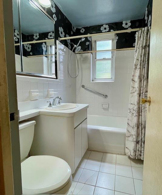 23-20 Bell Blvd Unit 2D, Bayside, NY 11360 - full bathroom with shower / tub combo, vanity, and tile patterned floors