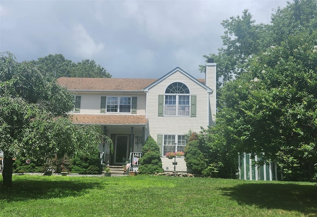 3 Long Acre Ct, Medford, NY 11763 - traditional-style home with a chimney and a front yard