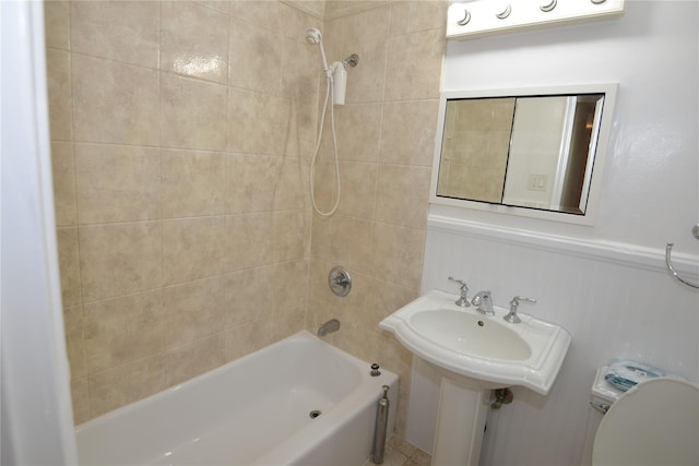 100 S Ocean Ave Unit 4A, Freeport, NY 11520 - full bathroom with  shower combination and wainscoting