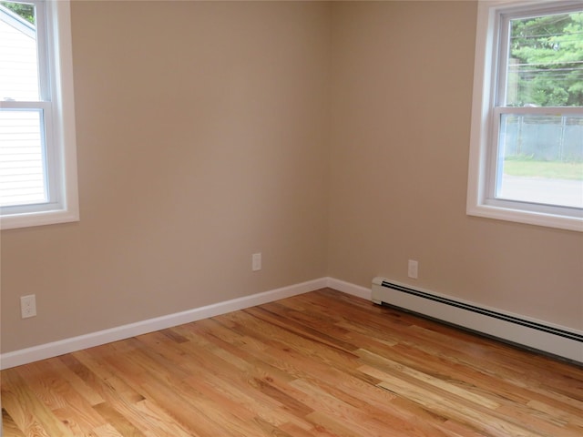 118 Muncy Ave, West Babylon, NY 11704 - spare room featuring light wood-style floors and baseboard heating