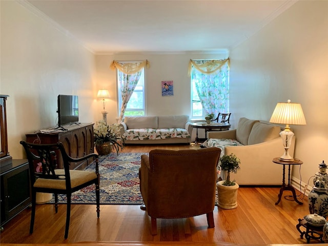 511 W 232nd St Unit E56, Bronx, NY 10463 - living area with crown molding and wood finished floors