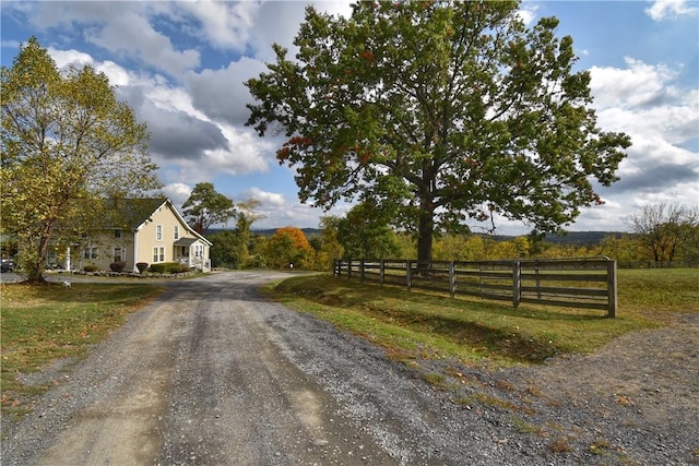 view of street featuring a rural view