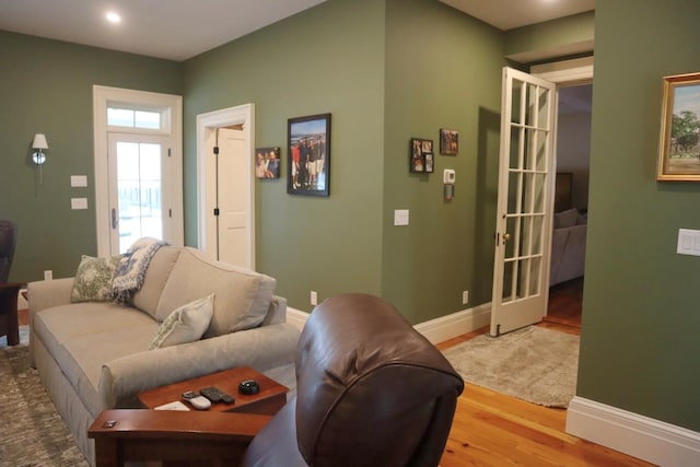 living room featuring hardwood / wood-style flooring