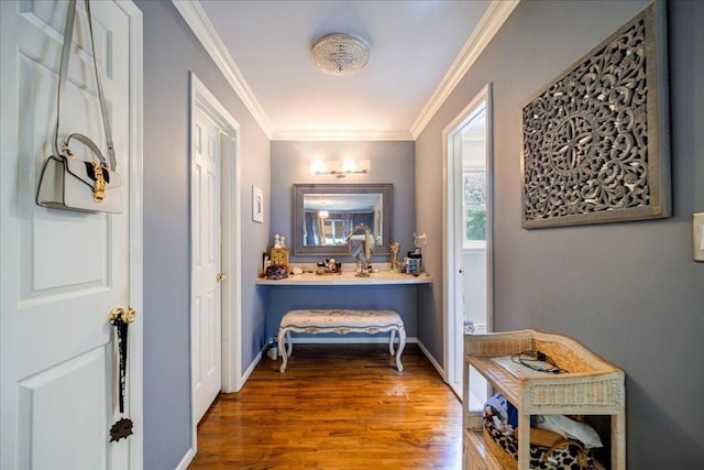 10 Evergreen Ct, Suffern, NY 10901 - corridor featuring wood finished floors, ornamental molding, and baseboards