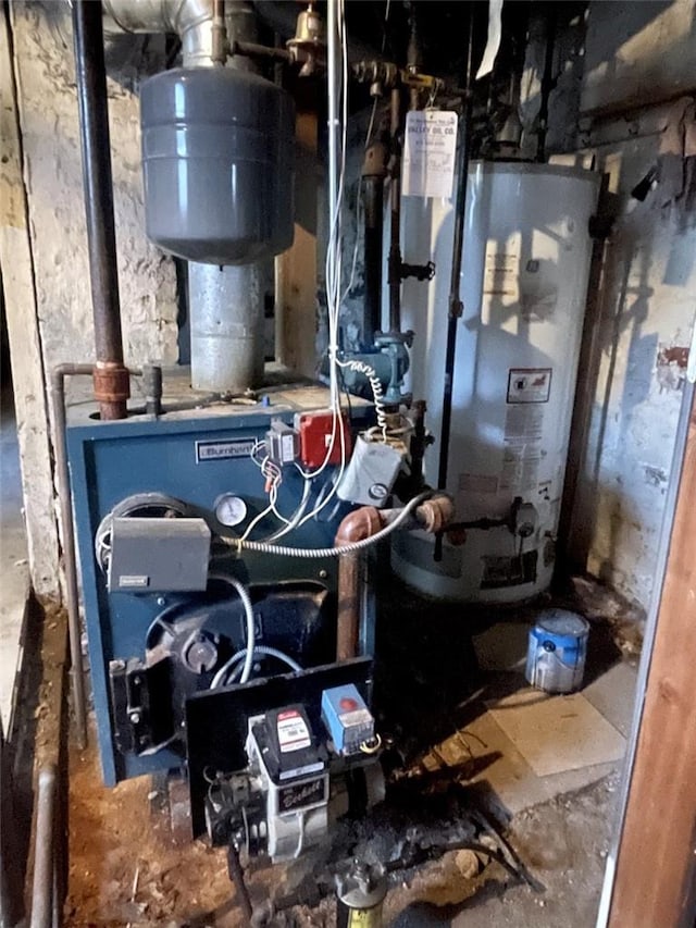 utility room with water heater