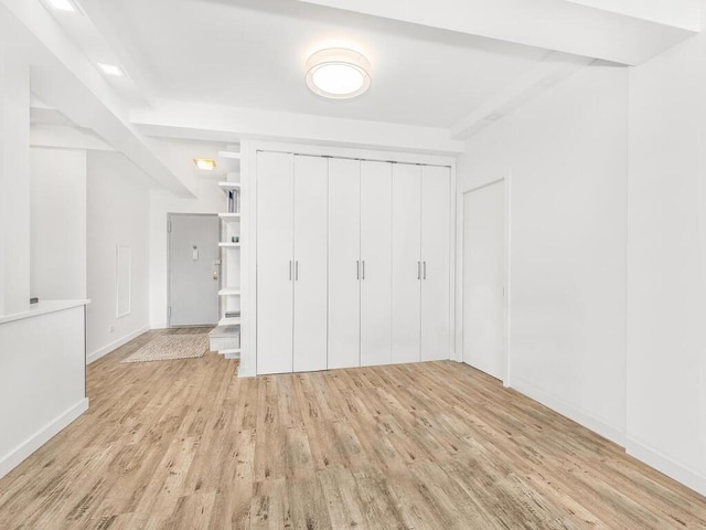 unfurnished bedroom featuring light hardwood / wood-style flooring