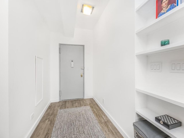 doorway to outside featuring light hardwood / wood-style flooring