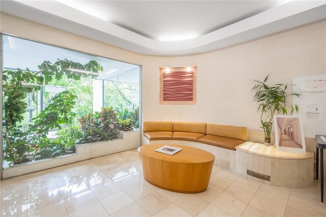 view of tiled living room