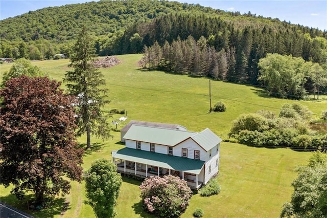 bird's eye view featuring a rural view