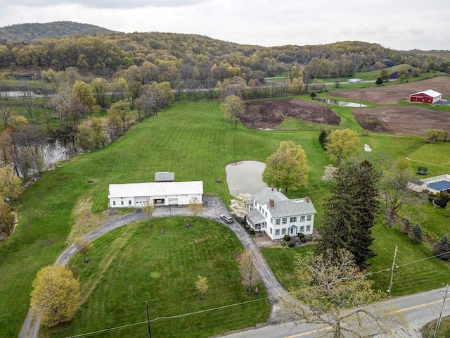 aerial view featuring a rural view