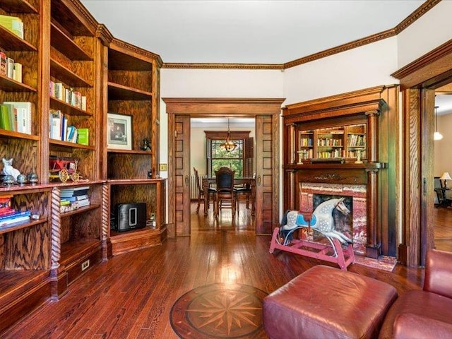 2 Pine Hill Rd, Chester, NY 10918 - living area featuring hardwood / wood-style flooring and crown molding