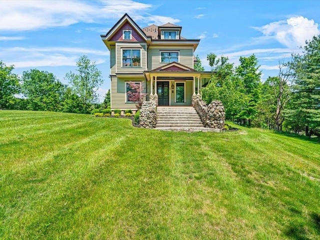 2 Pine Hill Rd, Chester, NY 10918 - view of front facade featuring covered porch and a front yard