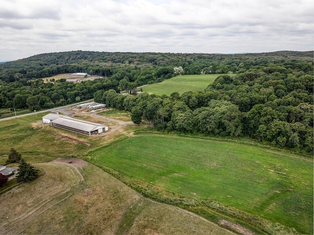 drone / aerial view with a rural view