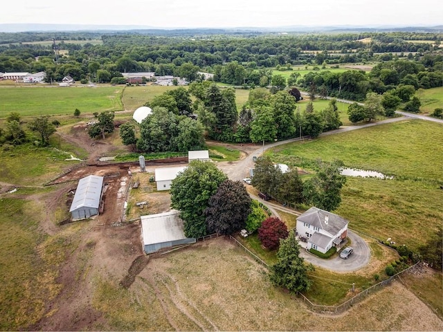 drone / aerial view featuring a rural view