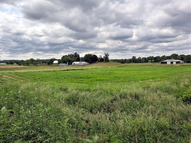 view of yard with a rural view