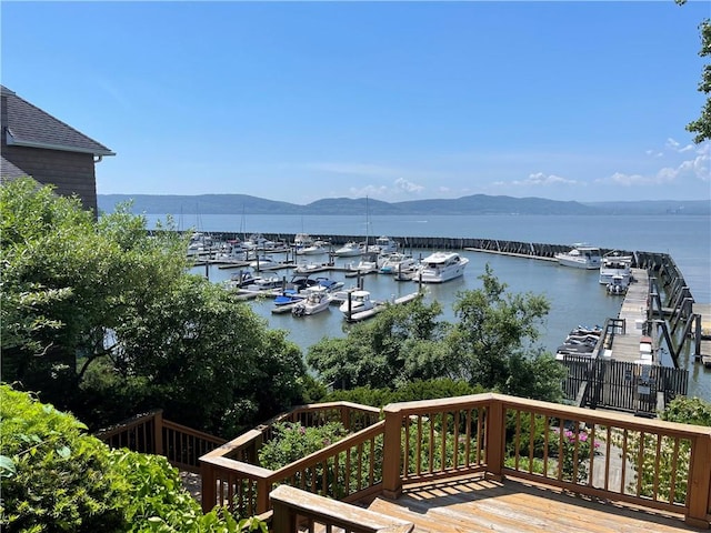 water view with a mountain view