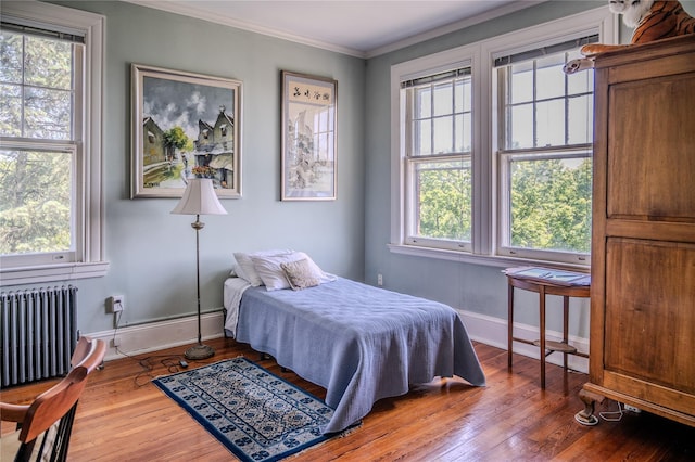 74 Tower Hill Loop, Tuxedo Park, NY 10987 - bedroom with radiator heating unit, ornamental molding, and wood finished floors