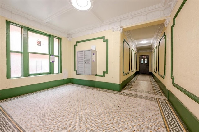 corridor with ornamental molding