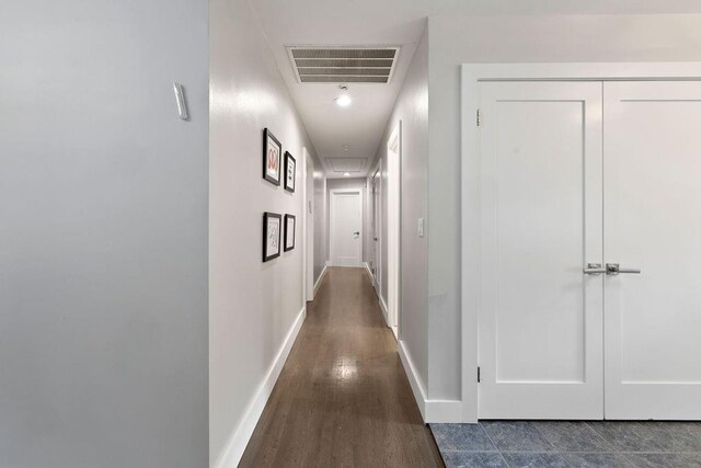 hall featuring dark hardwood / wood-style flooring