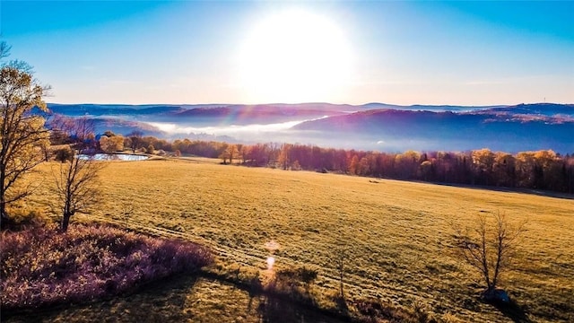 mountain view with a rural view