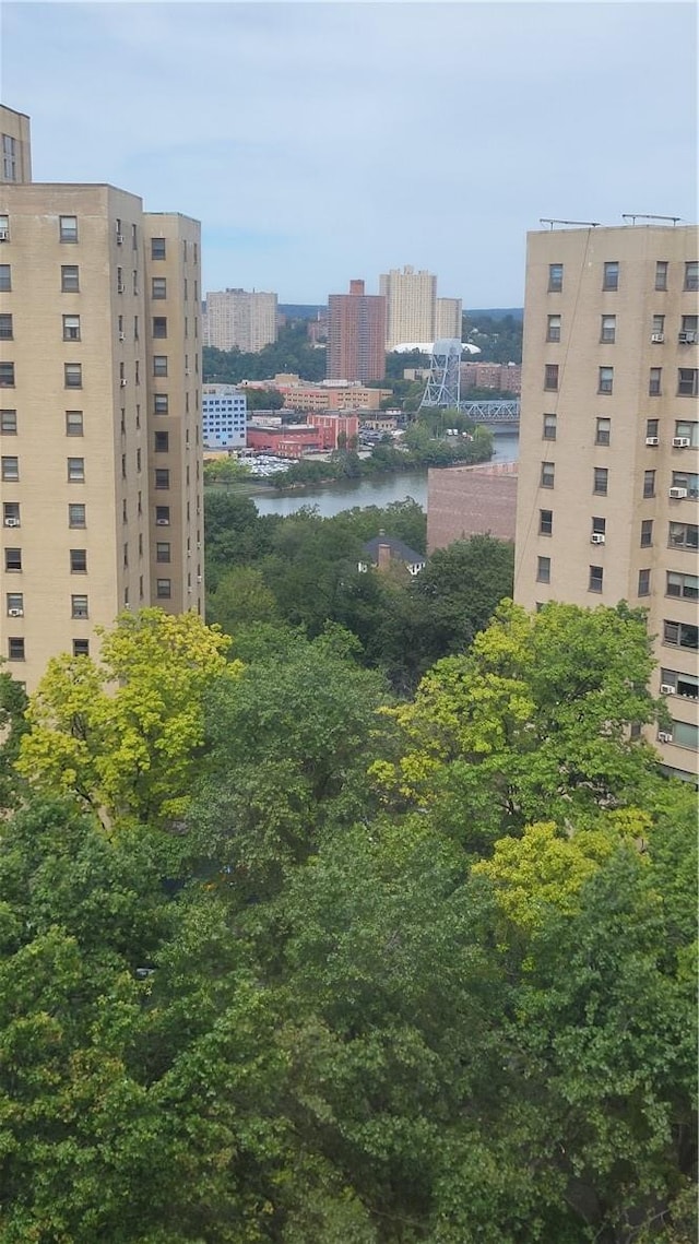 view of building exterior featuring a water view