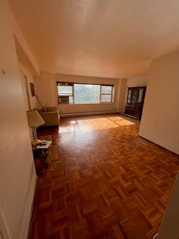 interior space with parquet floors