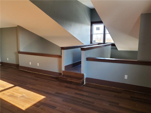 additional living space with dark hardwood / wood-style floors