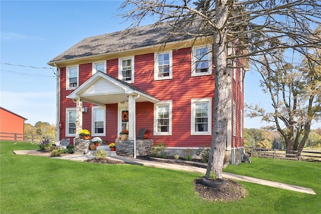 colonial house with a front yard