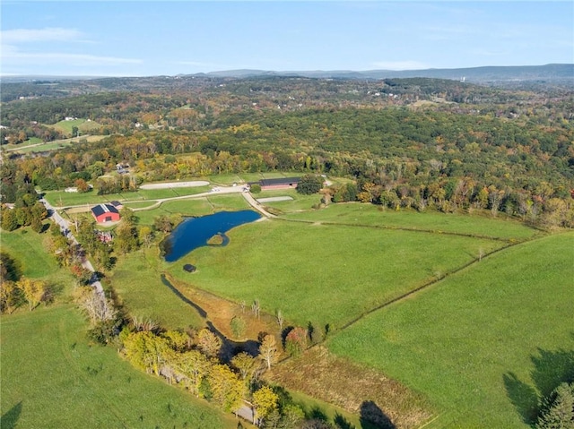 aerial view featuring a rural view