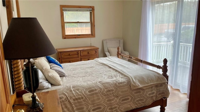 bedroom featuring light hardwood / wood-style flooring