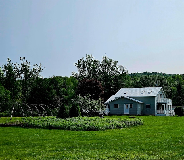 141 Bonnie Brook Rd, Roscoe, NY 12776 - view of grassy yard with a wooded view