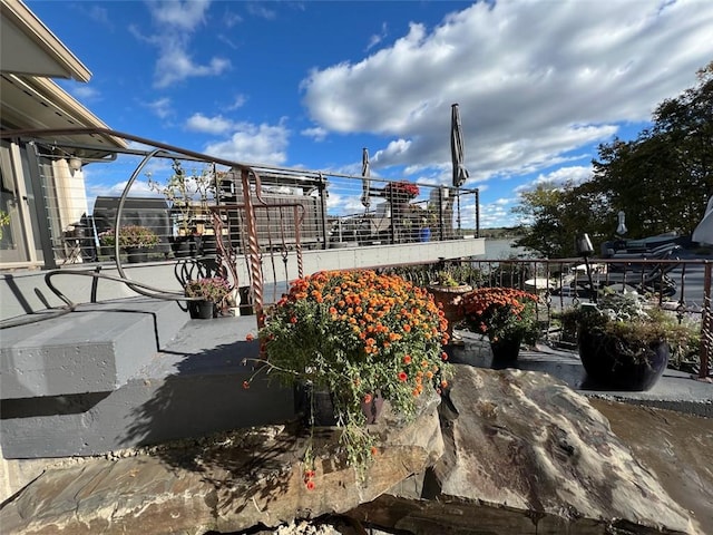 view of patio / terrace with a balcony